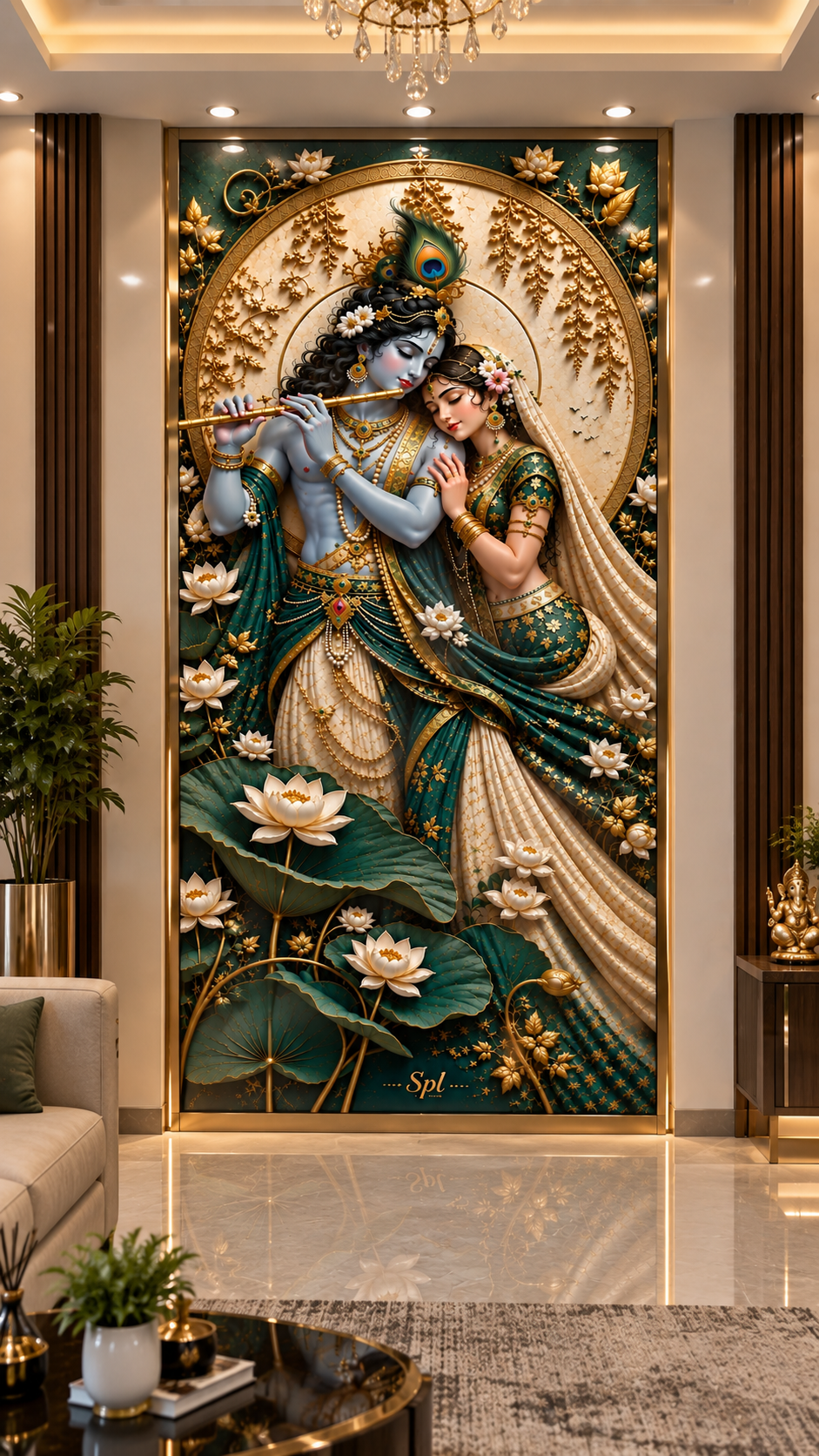 SPL 3D Radha Krishna Madhur Milan Wall Art — SPL 3D AC Sheets