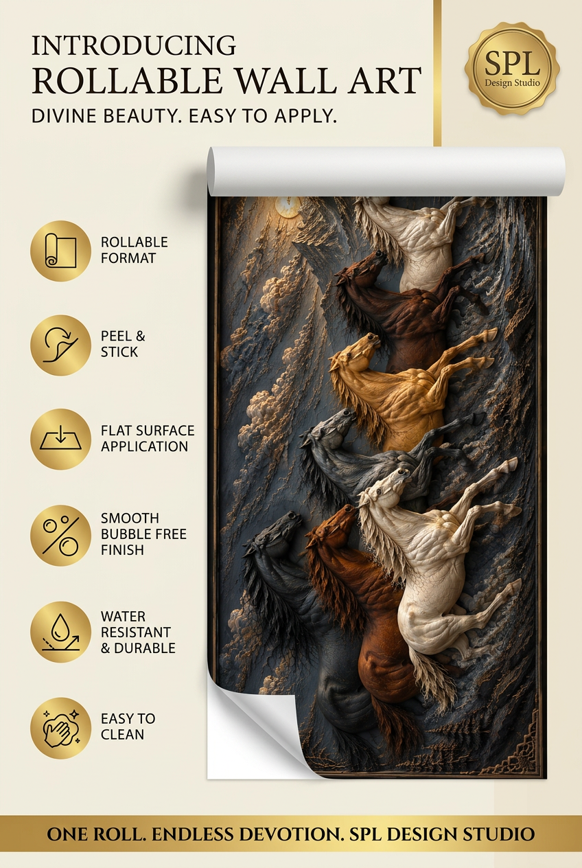 SPL Seven Horses — Midnight Gallop Rollable Wallpaper — SPL Premium Wallpaper