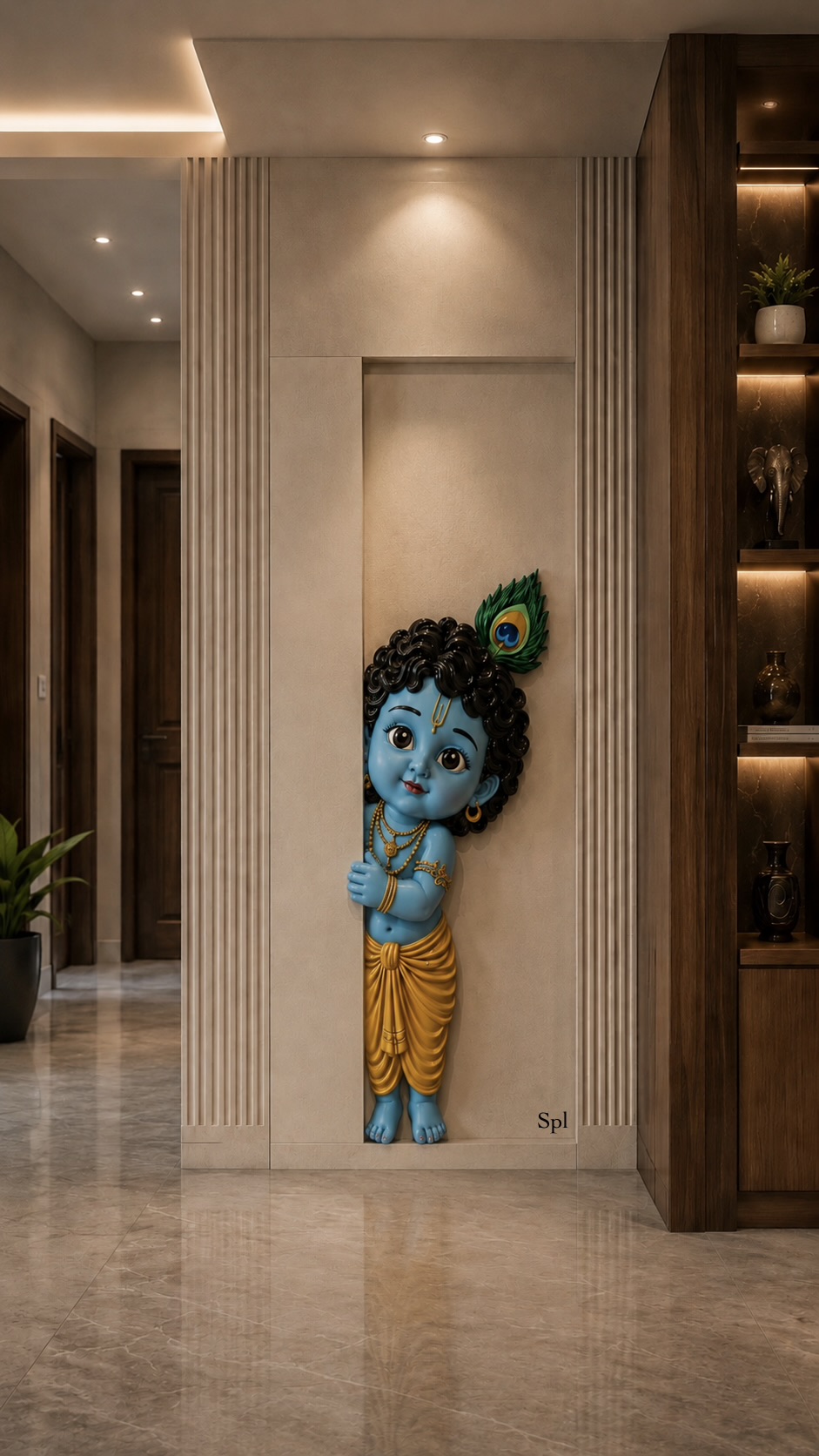 SPL 3D Little Krishna Carved Panel — SPL 3D HDHMR Carved Panels