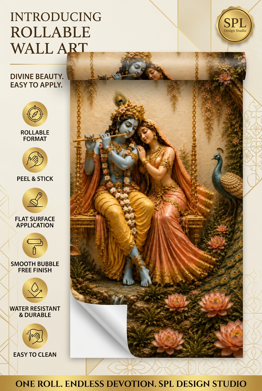 SPL Radha Krishna Rollable Wallpaper — SPL Premium Wallpaper
