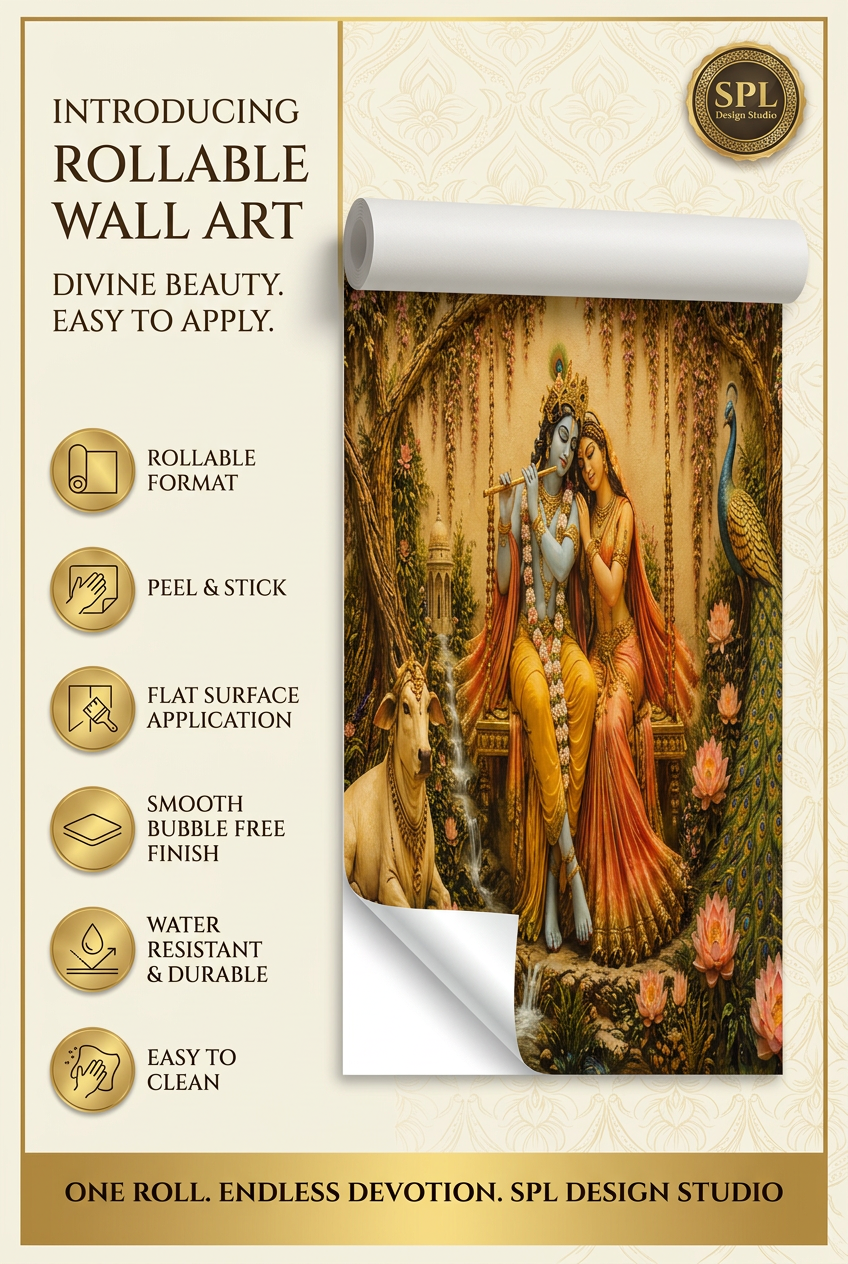 SPL Radha Krishna Ji Rollable Wallpaper — SPL Premium Wallpaper