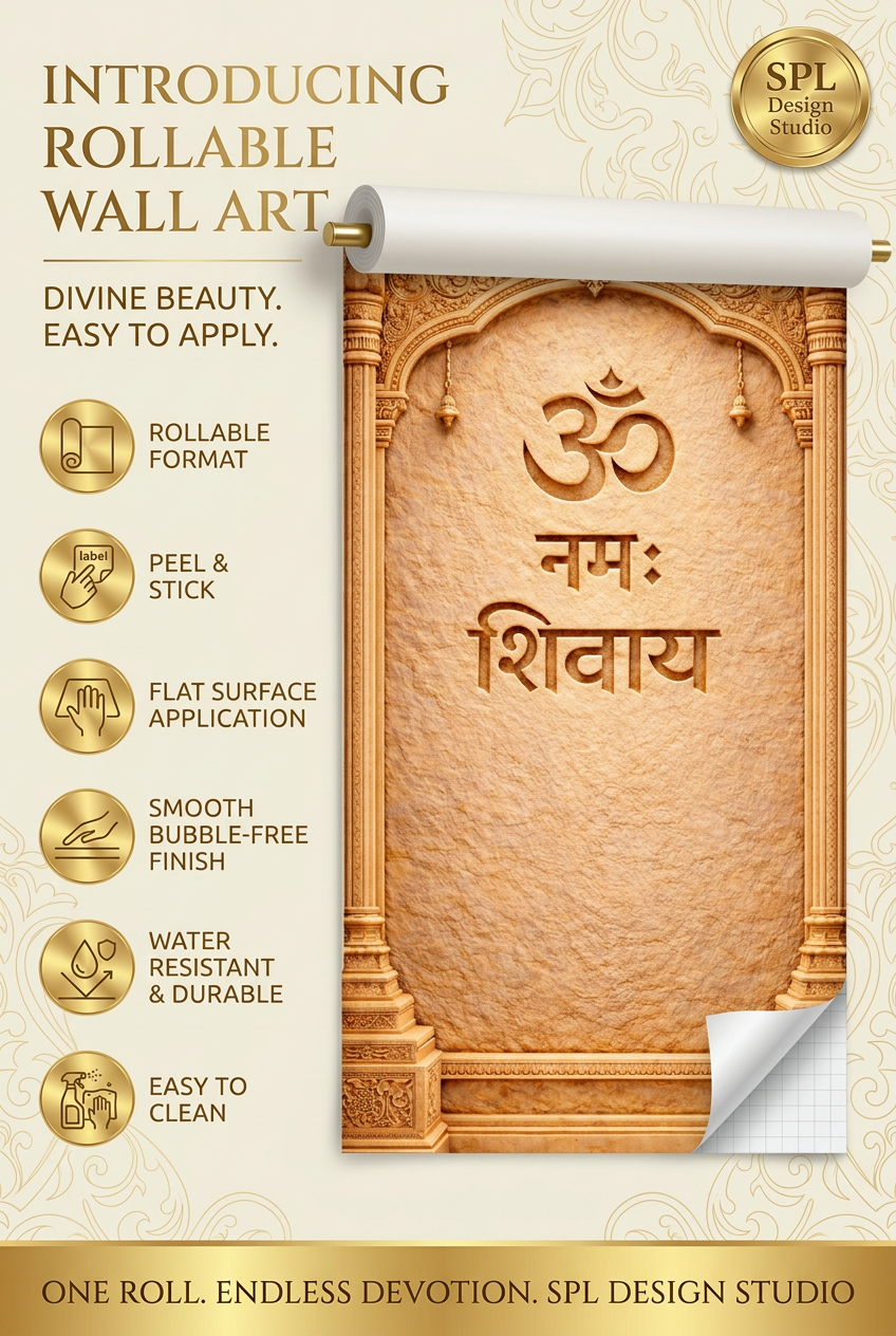 SPL Divine Mandir Backdrop Rollable Wallpaper — SPL Premium Wallpaper