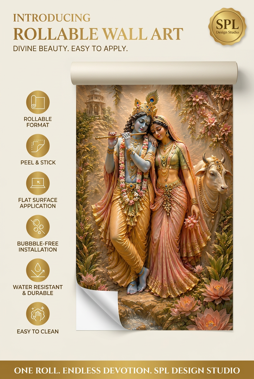 SPL Radha Krishna Ji Rollable Wallpaper — SPL Premium Wallpaper