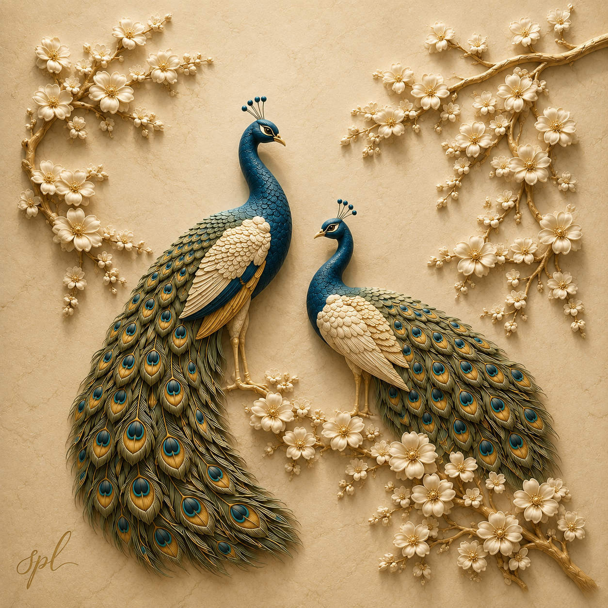 SPL 3D Two Peacock Wall Art — SPL 3D AC Sheets