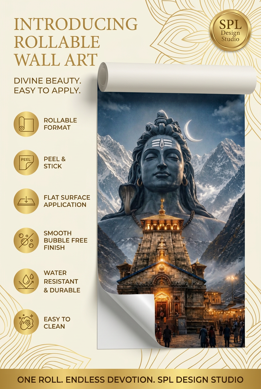 SPL Kedarnath Shiva Rollable Wallpaper — SPL Premium Wallpaper