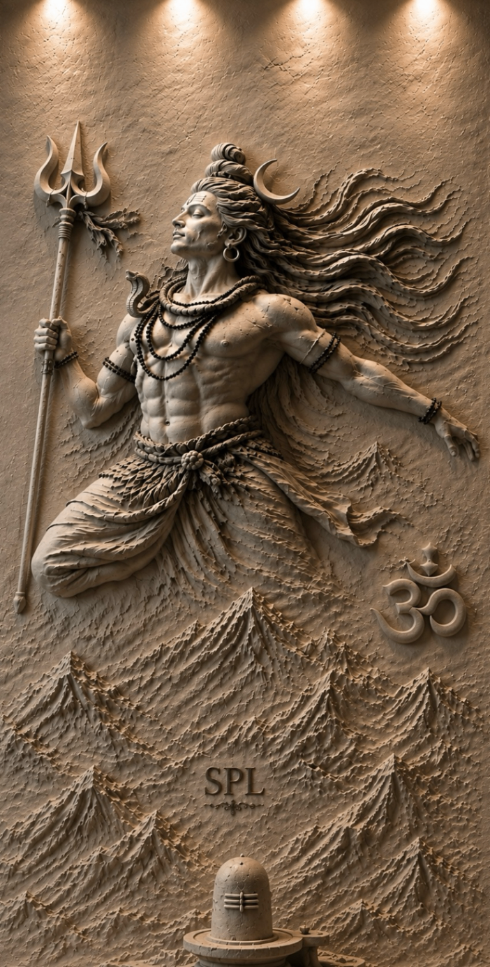 Shivji with Trishul 3D — SPL 3D AC Sheets