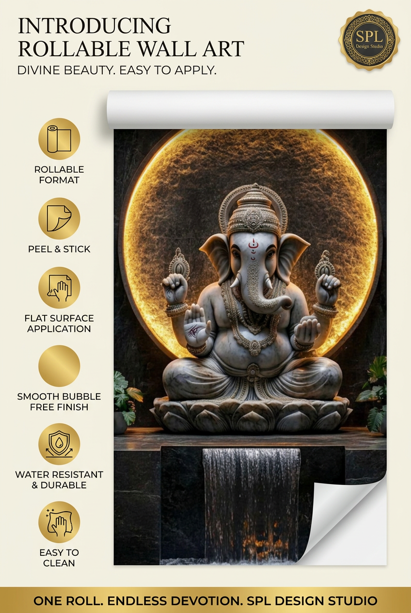 SPL Ganesha Halo Rollable Wallpaper — SPL Premium Wallpaper