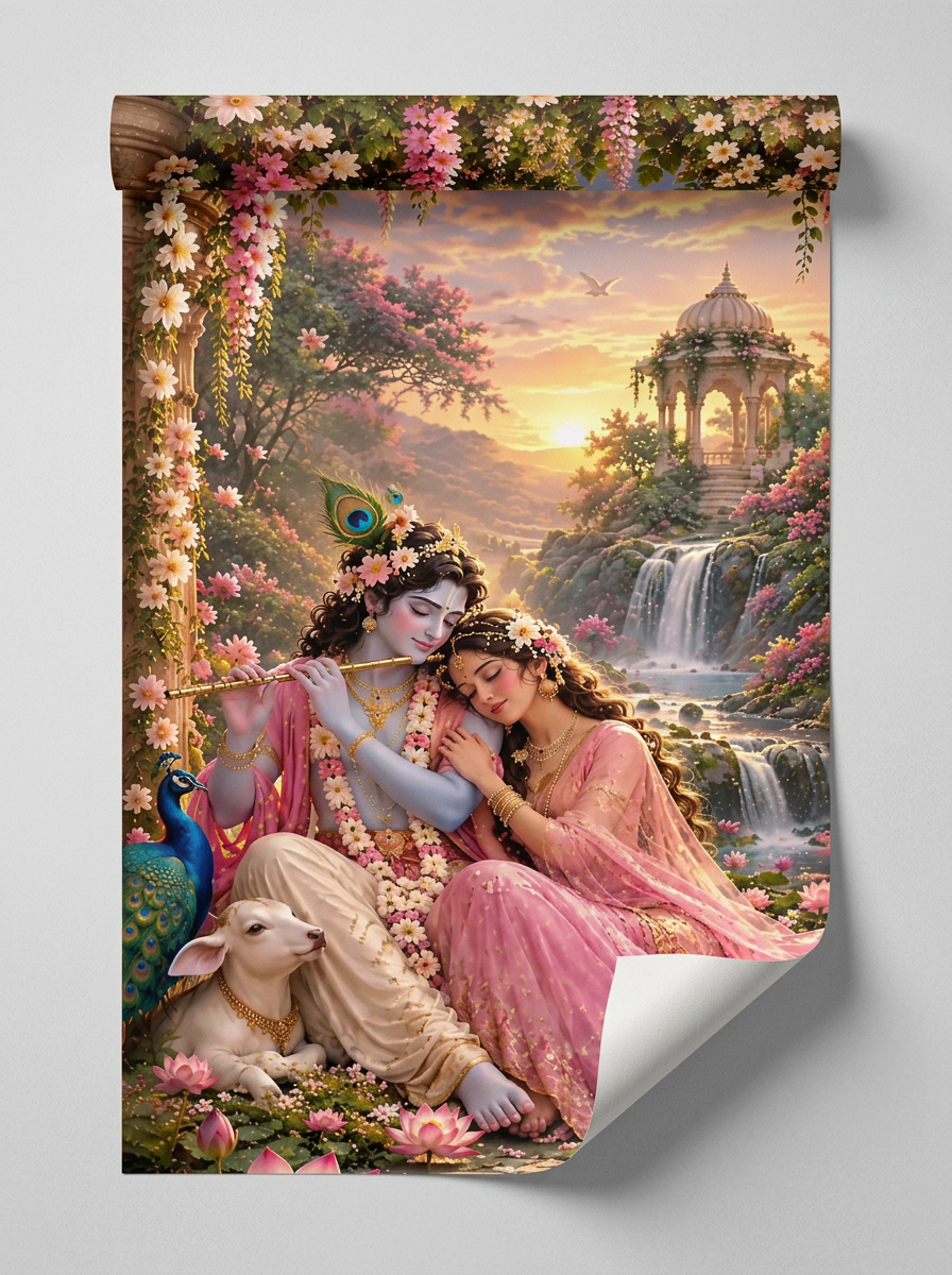 SPL Radha Krishna Prem Vatika Rollable Wallpaper